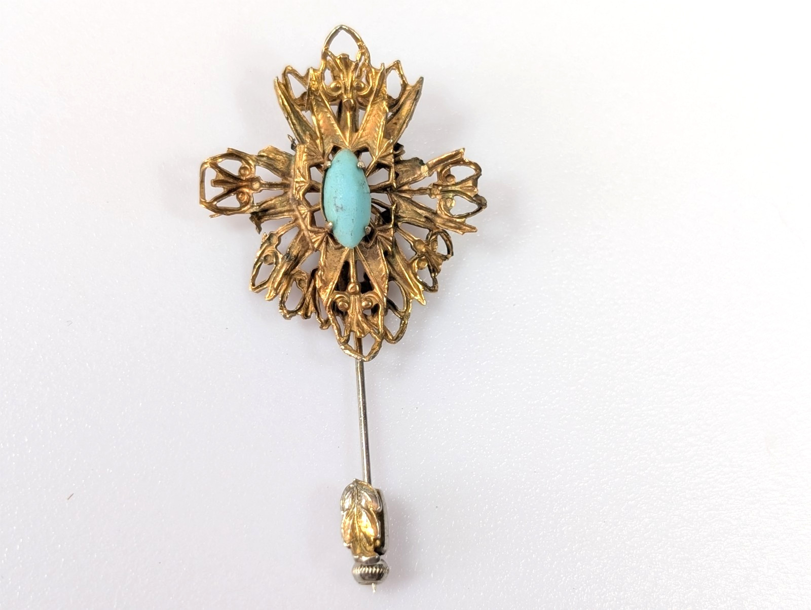 Vtg Hat Stick Pin Lot Faux Pearl & Turquoise Red Rose Gothic Jewelry Unsigned