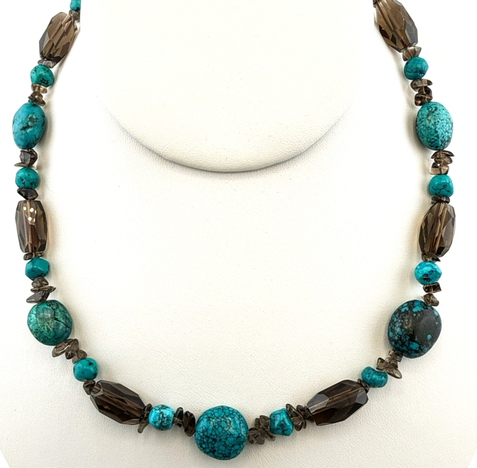 Deb Guyot Necklace Blue Turquoise Quartz Sterling Silver 925 HSN Beaded Matrix