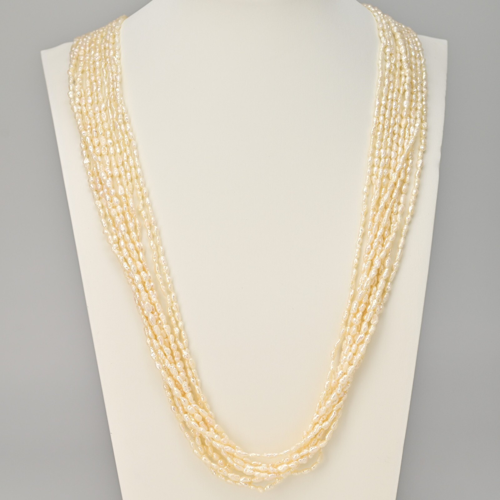 14K Gold S Crown Original Vintage Signed Designer Princess Pearl Estate Necklace