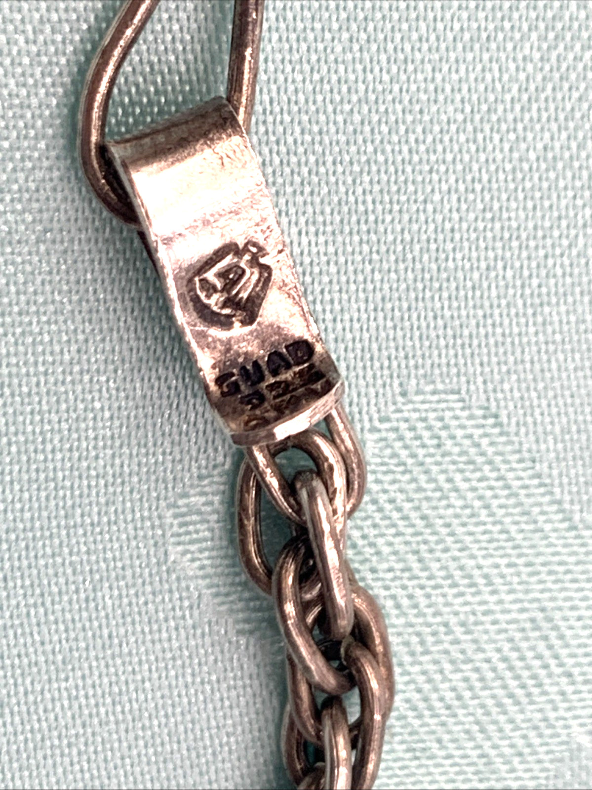 Vintage Sterling Silver and Green Onyx Mexican Mask Pendant & 28″ Necklace 73g