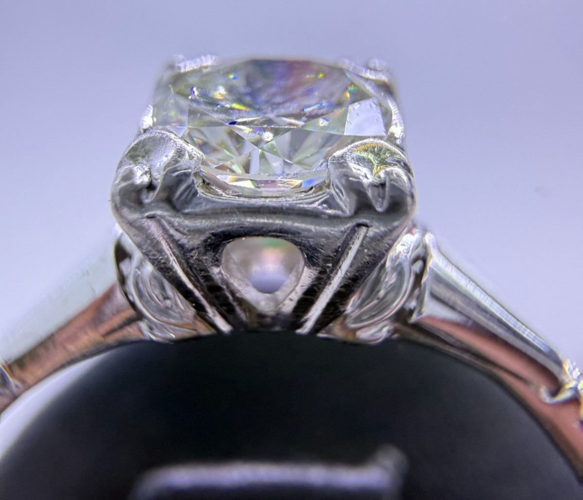 Vintage Old European Cut Diamond Solitaire Ring – 1.00ct 14K White Gold