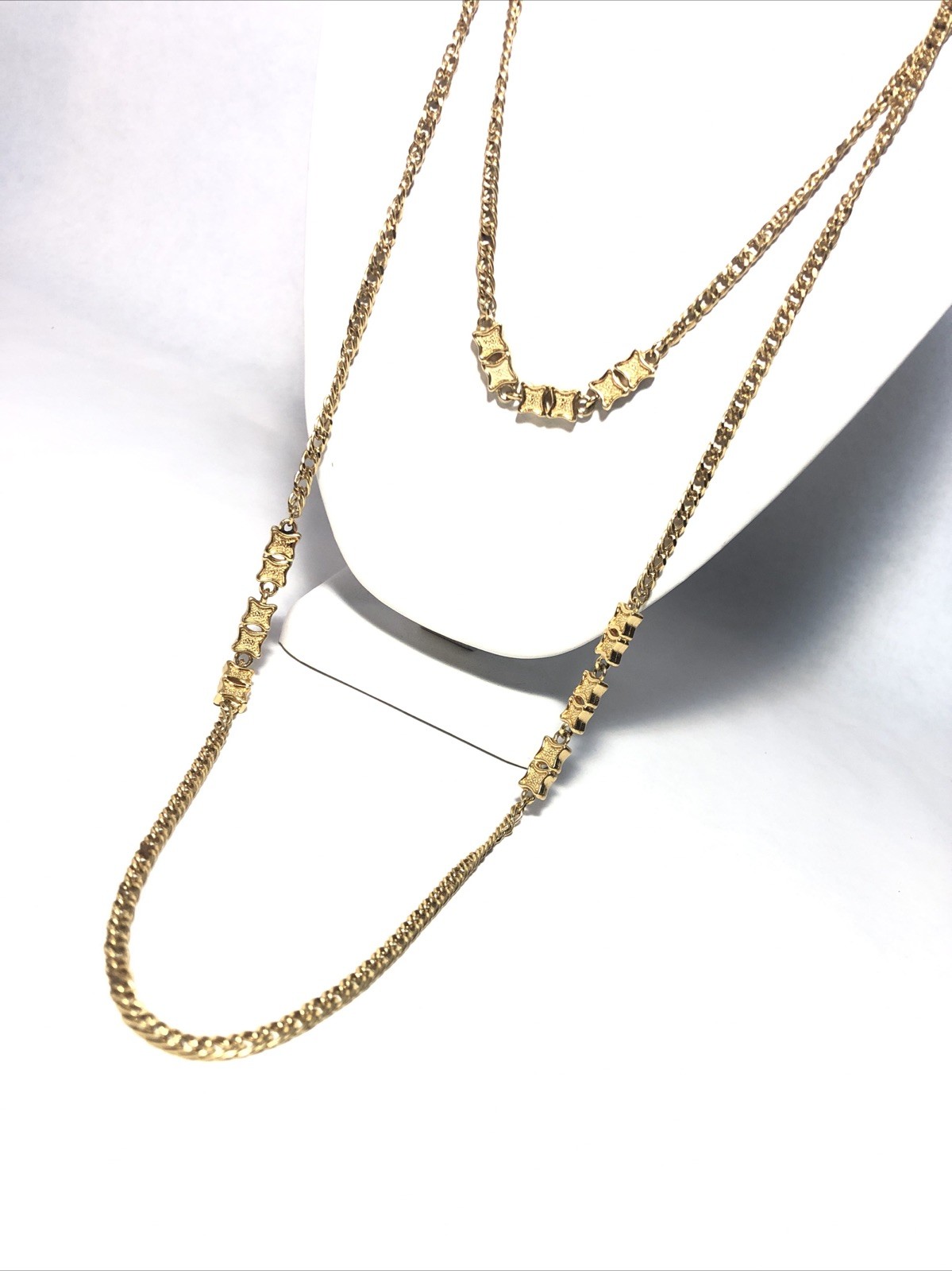 Vintage Monet Gold Tone Multi-Strand Long Wrap Necklace. 54” Long