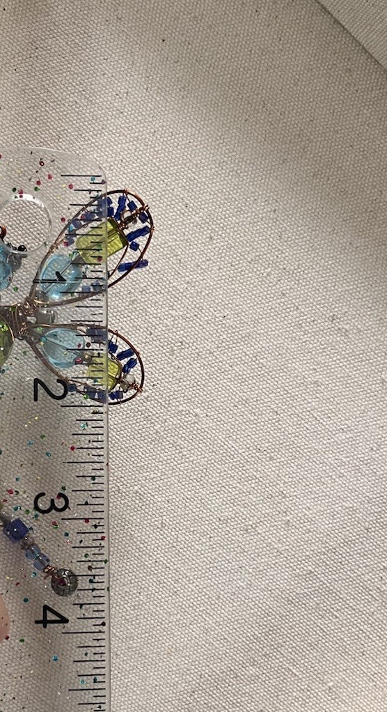 Vintage Handmade Copper Wire Multicolor Glass Beaded Dragonfly Large 4” Brooch