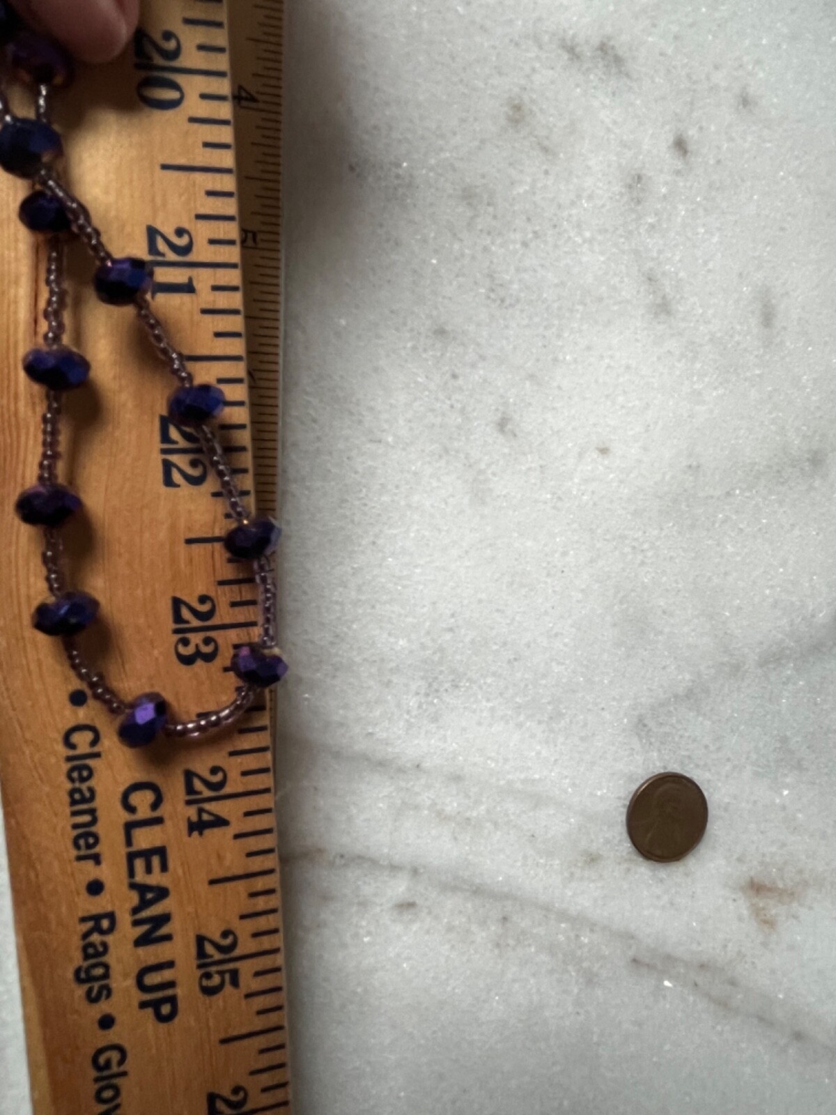 Purple Beaded Necklace 23.5 “