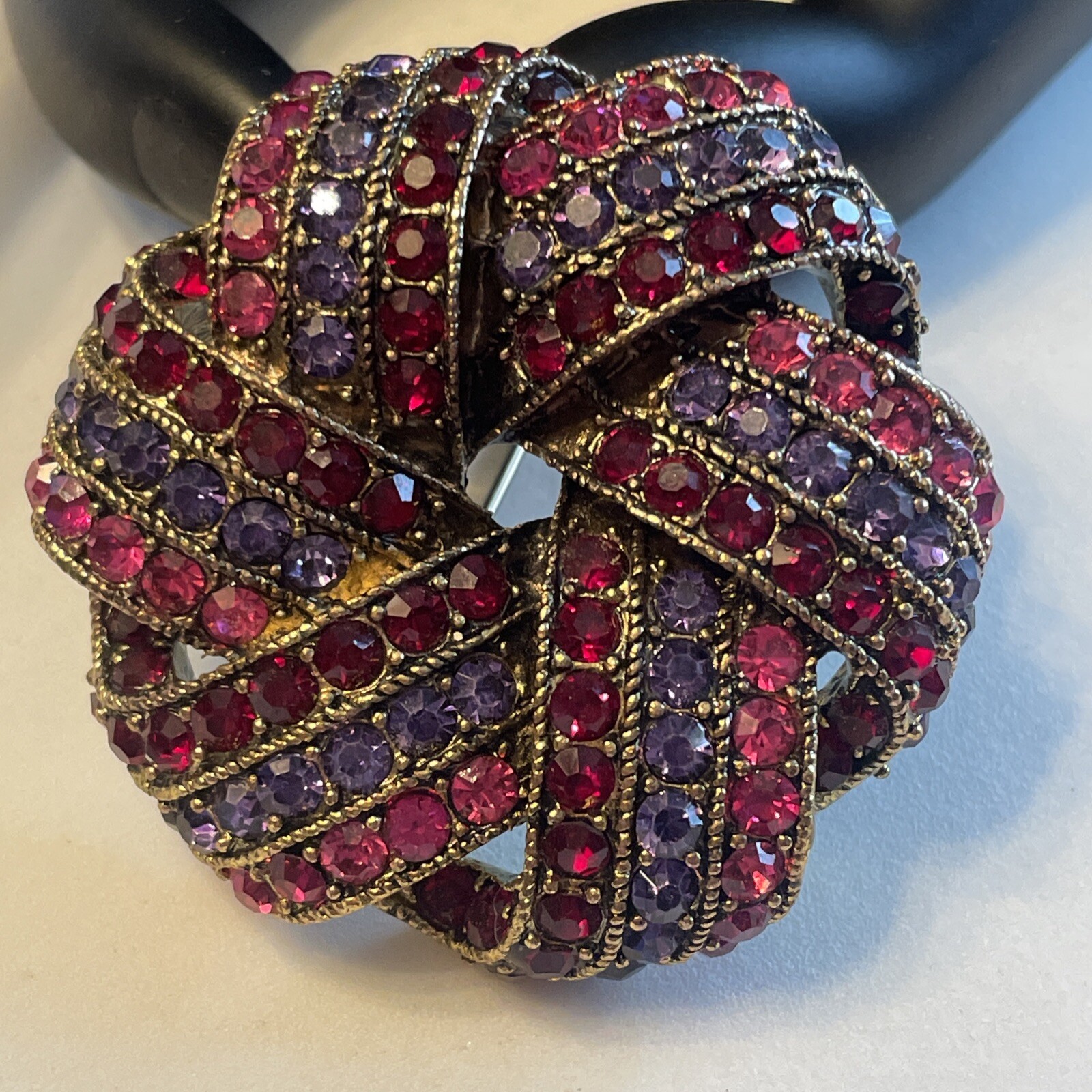 MINT Vintage Monet Signed Red Purple Pink Sparkling Rhinestones Brooch U13