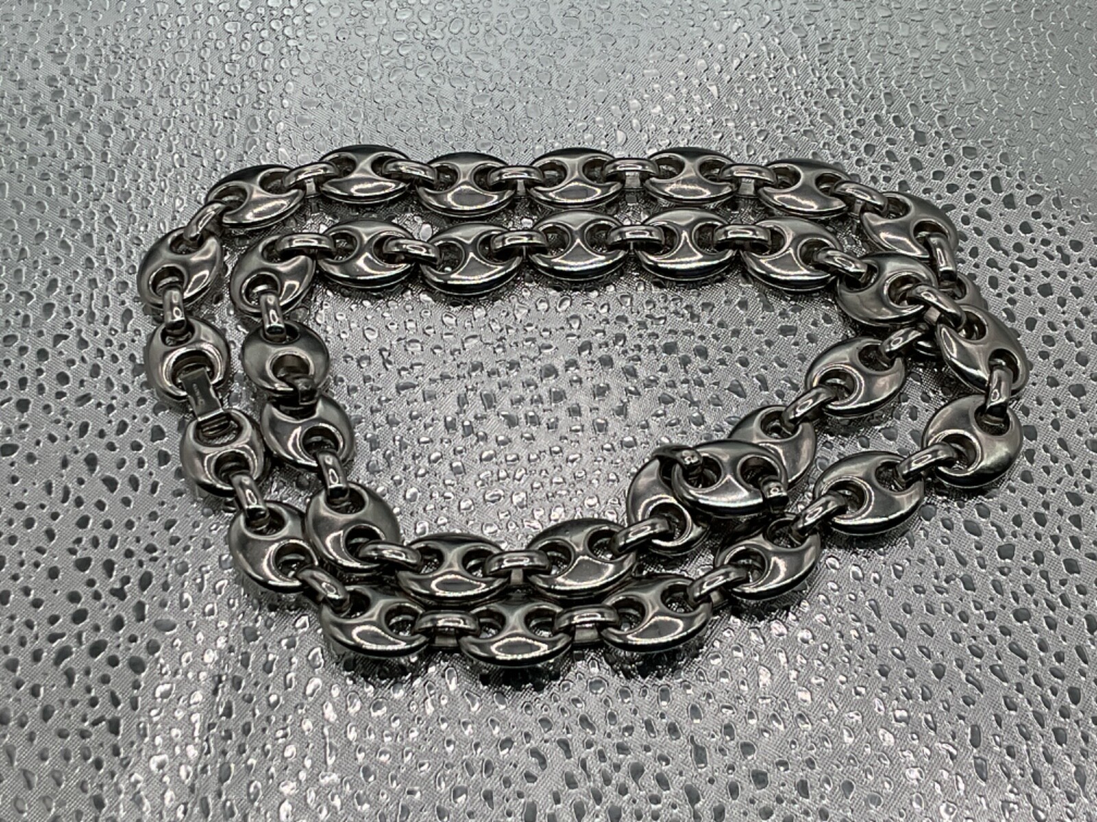 VTG Signed NAPIER Chunky Silver Tone Mariner/Anchor Link Chain Necklace 27” NWOT