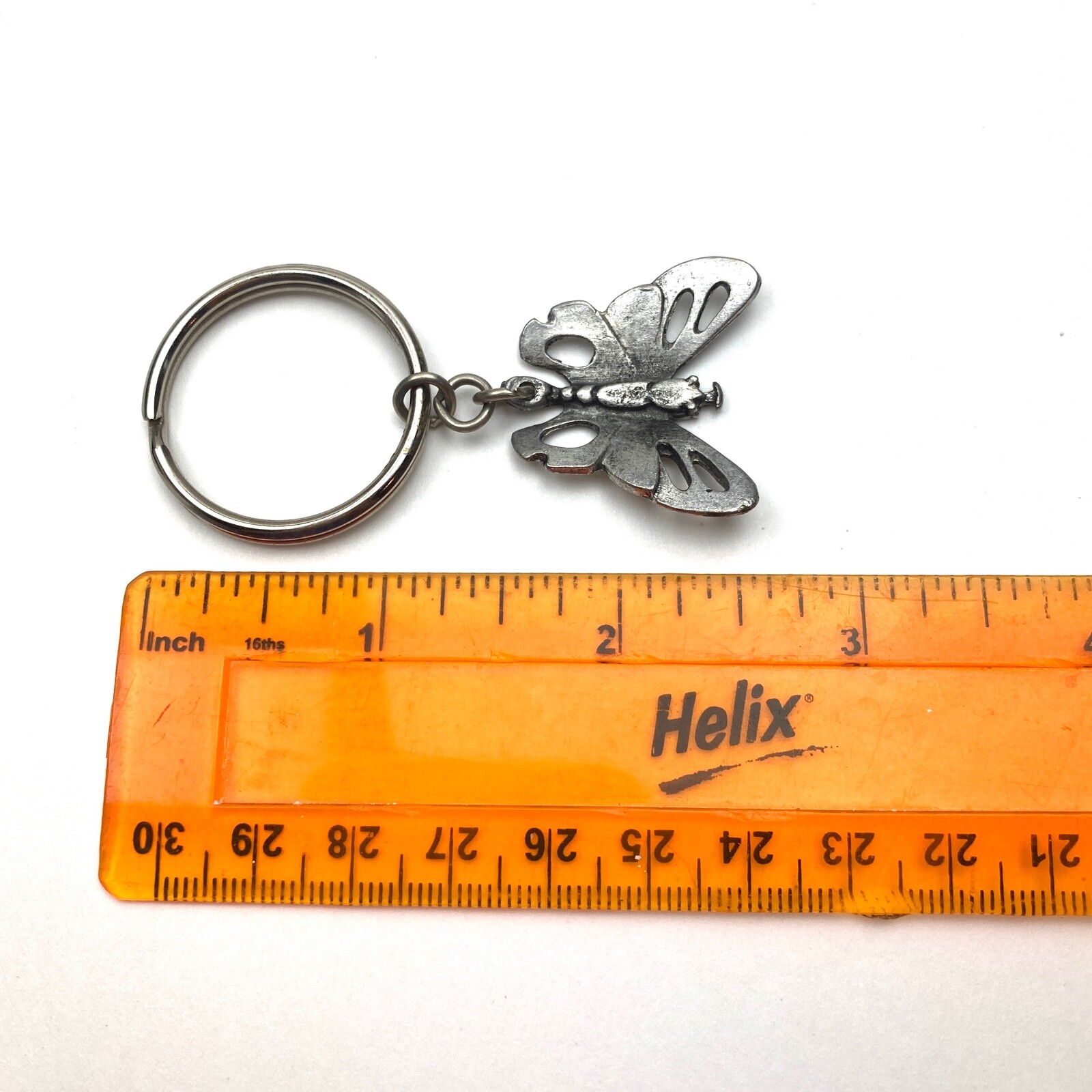 Butterfly Pendant or Key Ring 70’s Scadia Viking Pewter Metal Gift Vintage