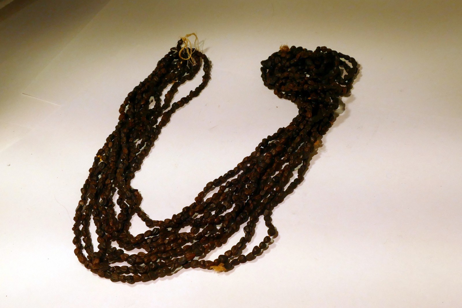 Multi-Strand Brown Seed Bead Necklace Dark Brown Vintage South West USA