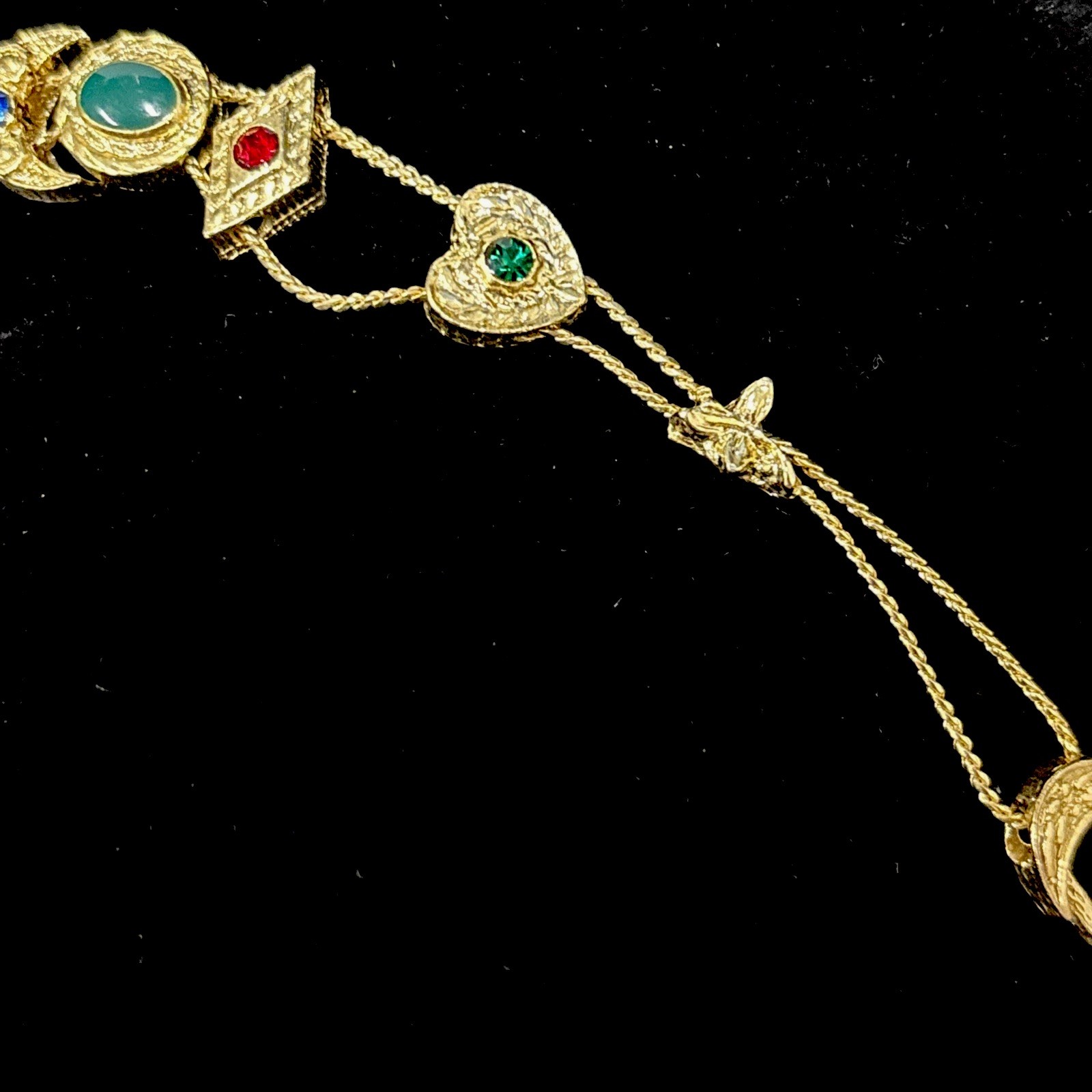 Bracelet slide charm Goldtone 6.5 Vintage