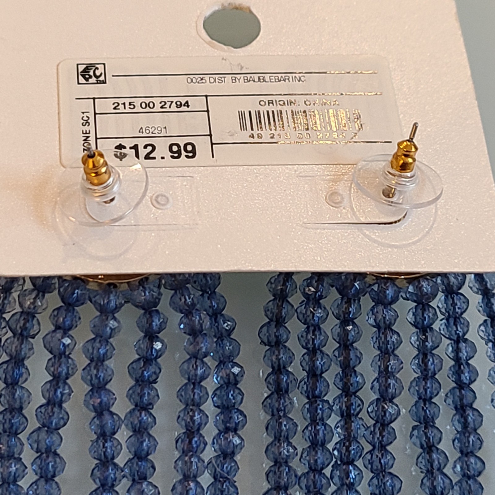 Sugarfix by BaubleBar Beaded Fringe Earrings Slate Blue 3.25″ Drop Dangle State