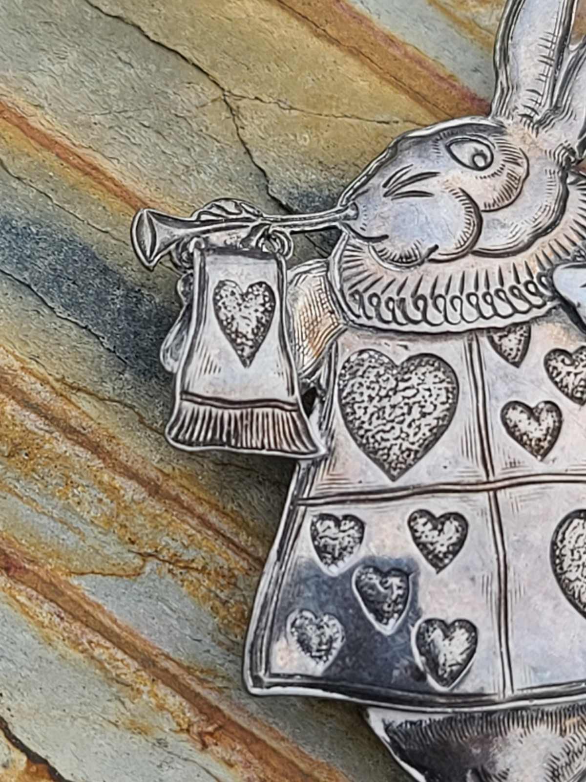 VTG Kit Carson White Rabbit Brooch Pin Alice In Wonderland Sterling Silver 10gm