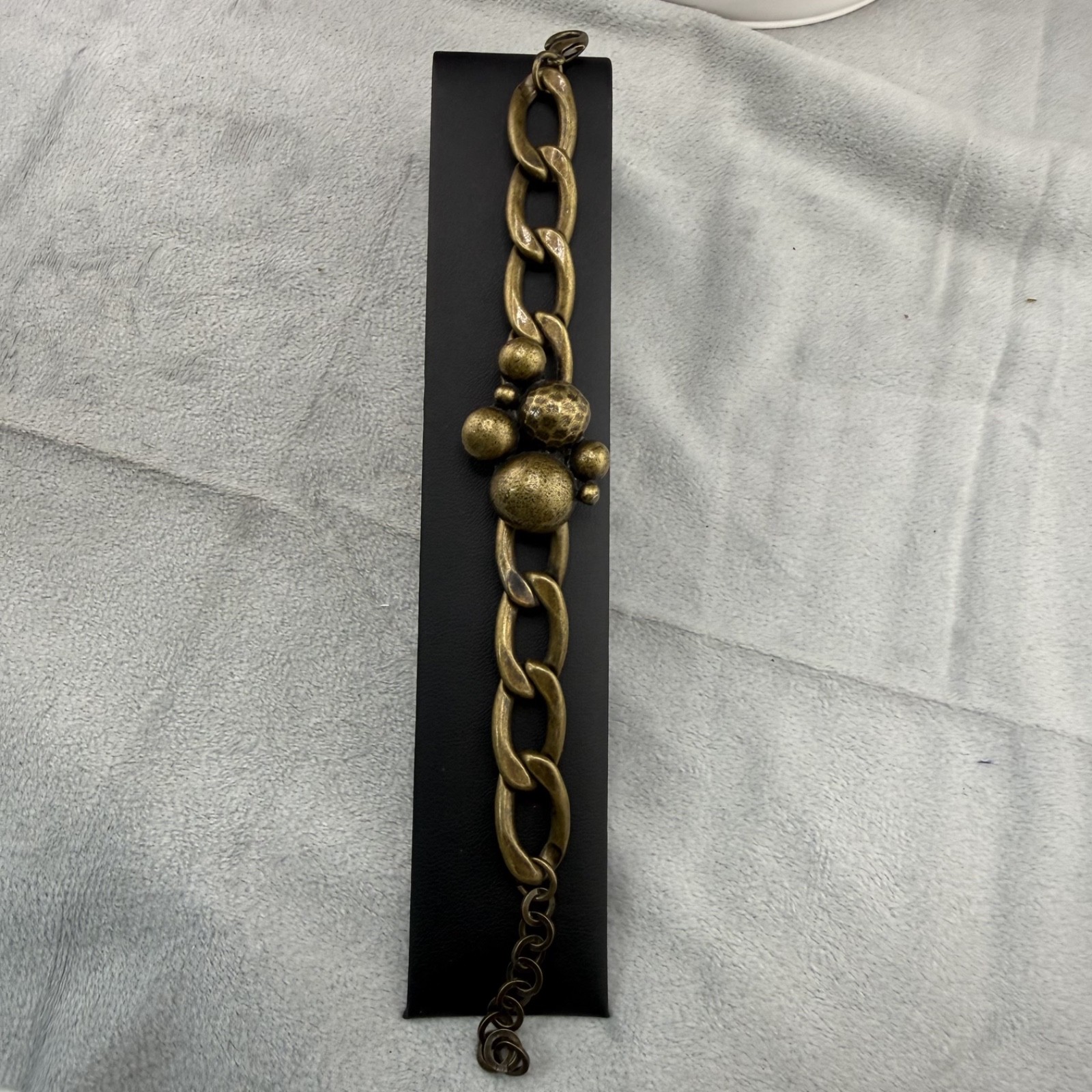 Chunky Bracelet Brass Tone Chain Statement 7.5”