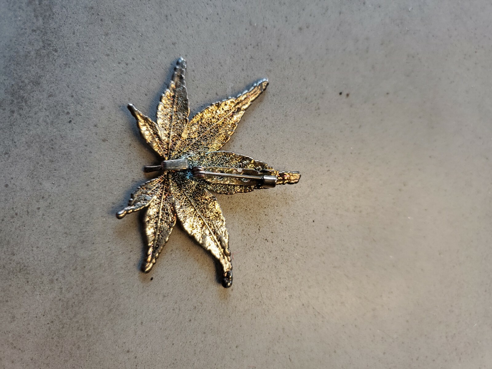 Silver Marijuana Leaf Button, 420, Hemp, Realistic, Pinback, Unique, Rare