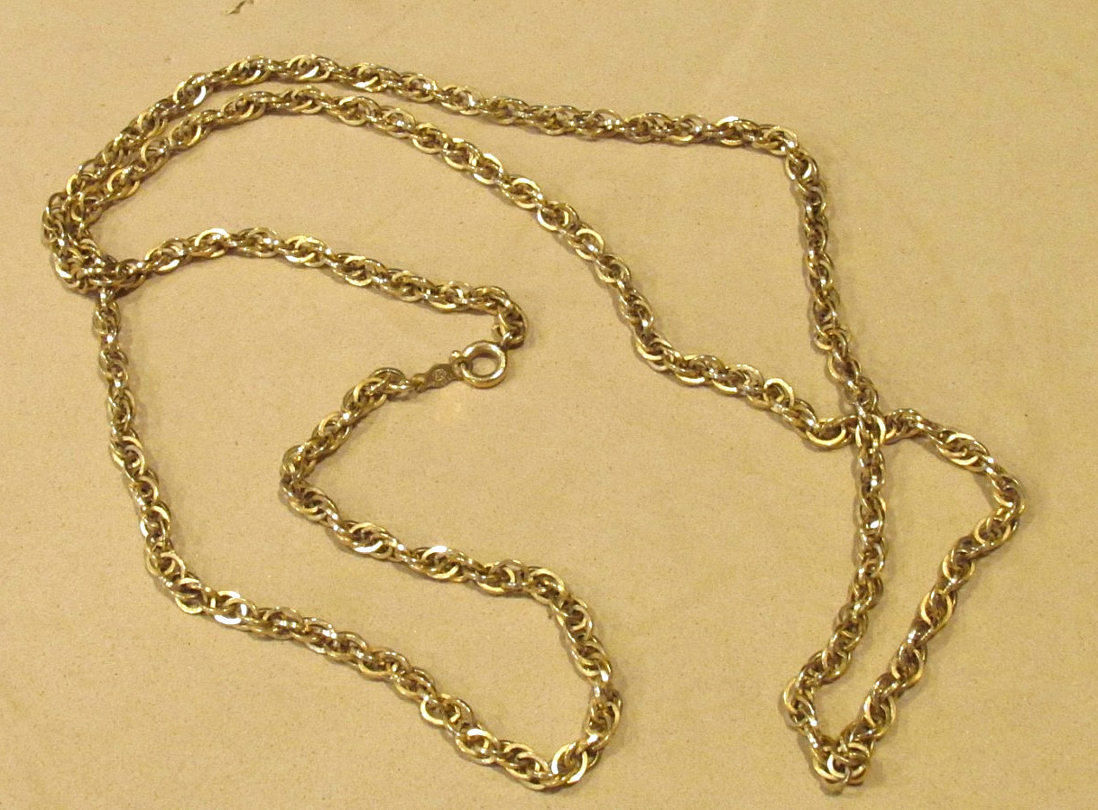STUNNING! VTG 27.5” 12K GF Attleboro Co. (ACO) Chain Link Necklace 12.83g~3.5mm