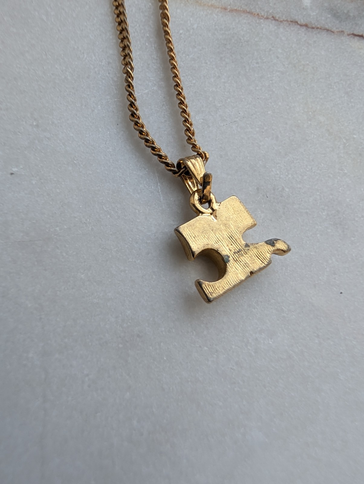 Vintage Courrèges Paris Gold-Tone Diamanté “AC” Logo Necklace