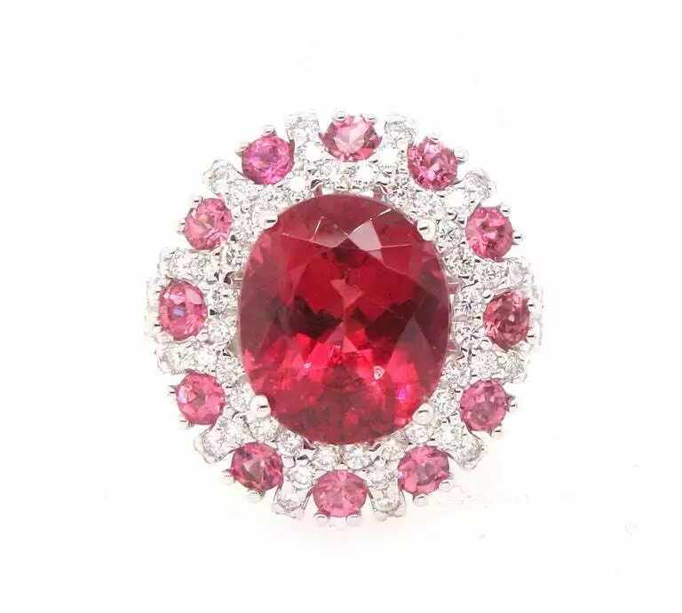 Transparent Oval & Round Cut 6.21ct Topaz With White 1.17CT CZ Floral Fine Rings