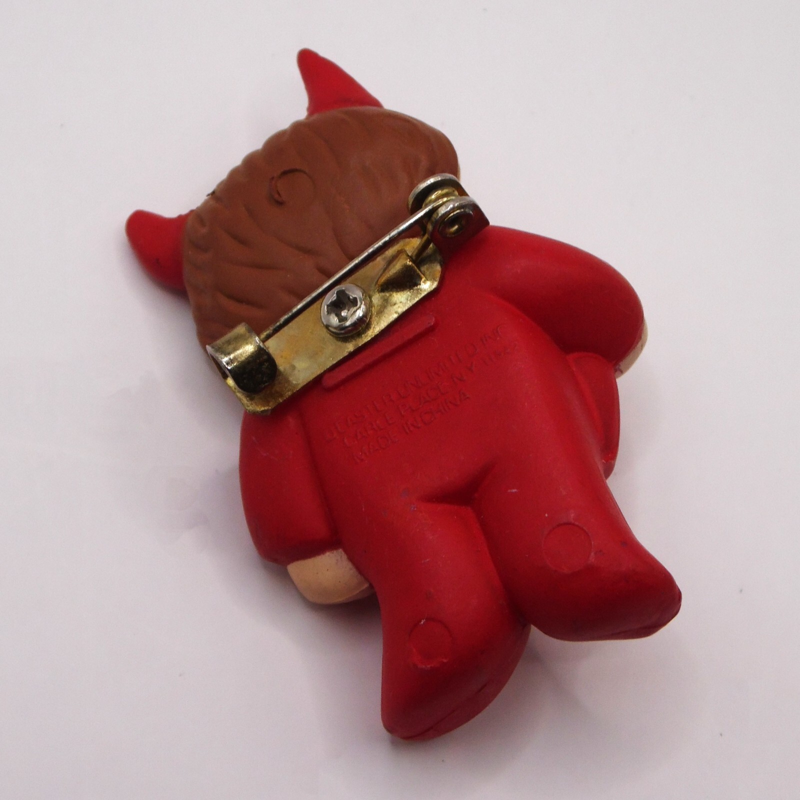You Devil VTG Valentine Pin by Desaster Unlimited Inc Almost 2 inch Rubber