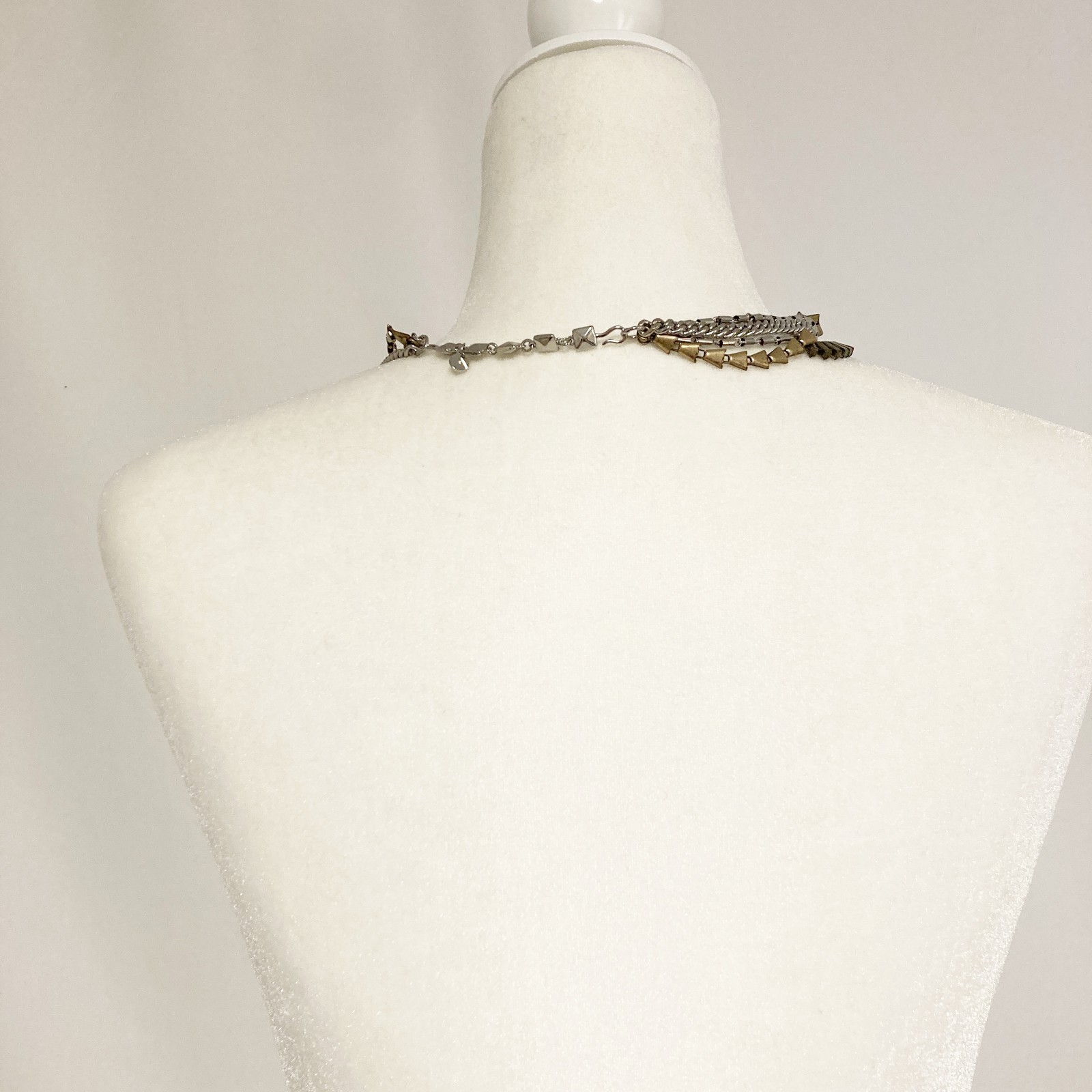 Stella & Dot Mixed Media Layered Necklace Rhinestone Metal