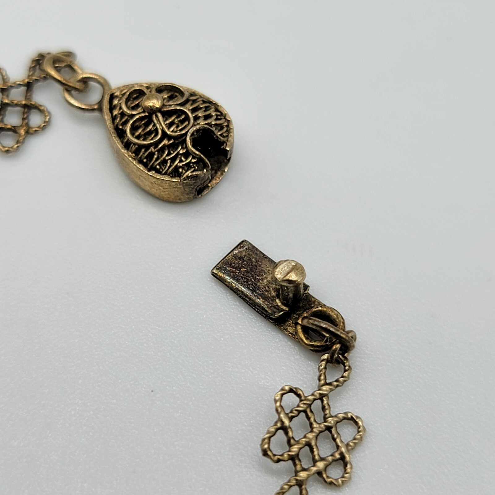 Vintage Baroque Pearls Filigree Necklace Gold Over Sterling Silver 18″
