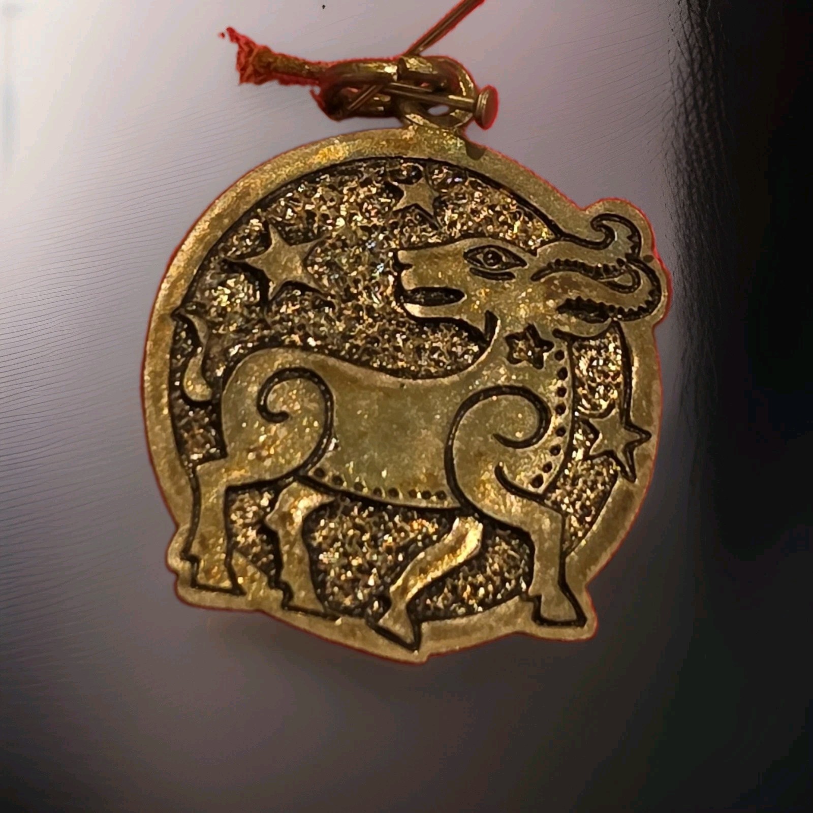 Vintage 925 Sterling Silver Glitter Zodiac Goat Ram Pendant Polish Hallmark