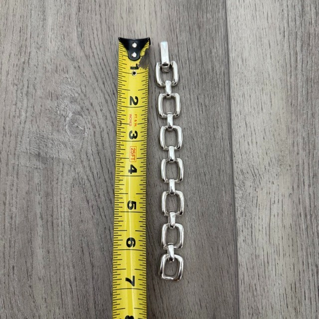 VTG Chunky Sterling Silver Geometric Link Bracelet 925 Heavy Modernist 44g