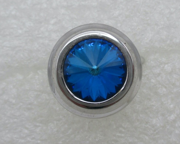 Vintage 1971 Sarah Coventry Liquid Lights Blue Rivoli Ring Adjustable