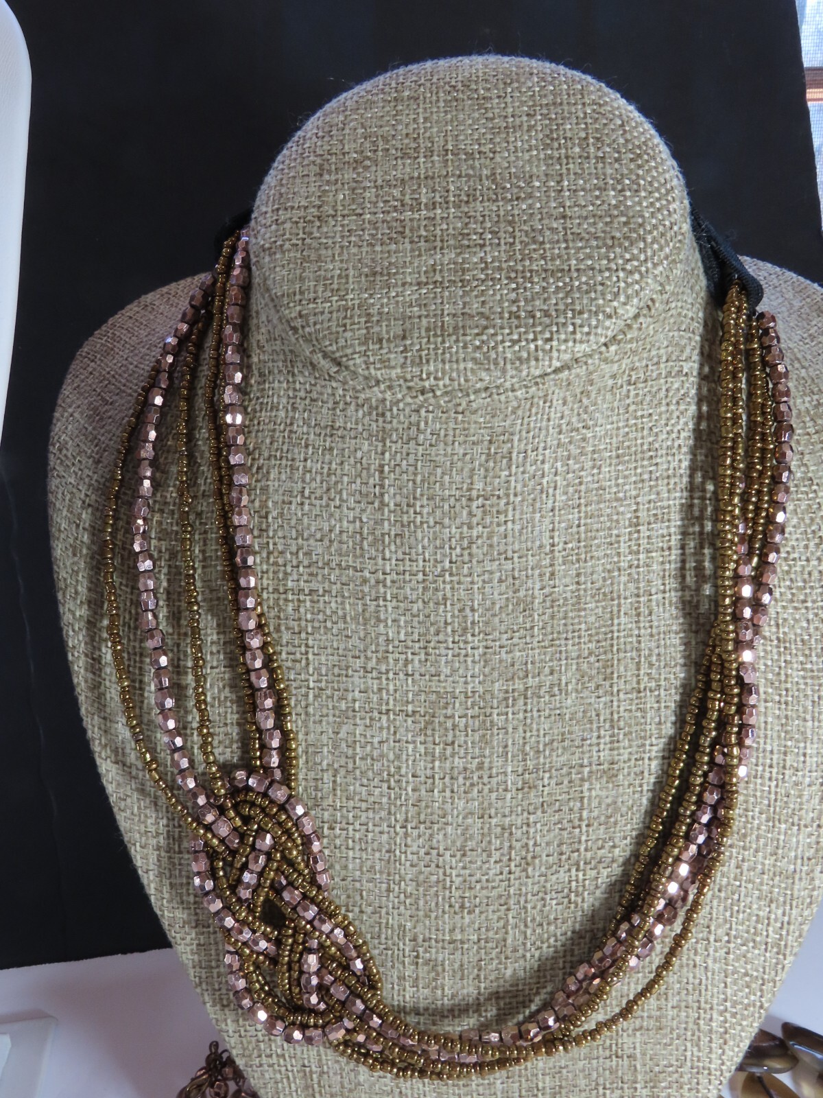 Vintage Necklace Lot Beaded Feather Lucite Coldwater Creek Icing FI + C3112