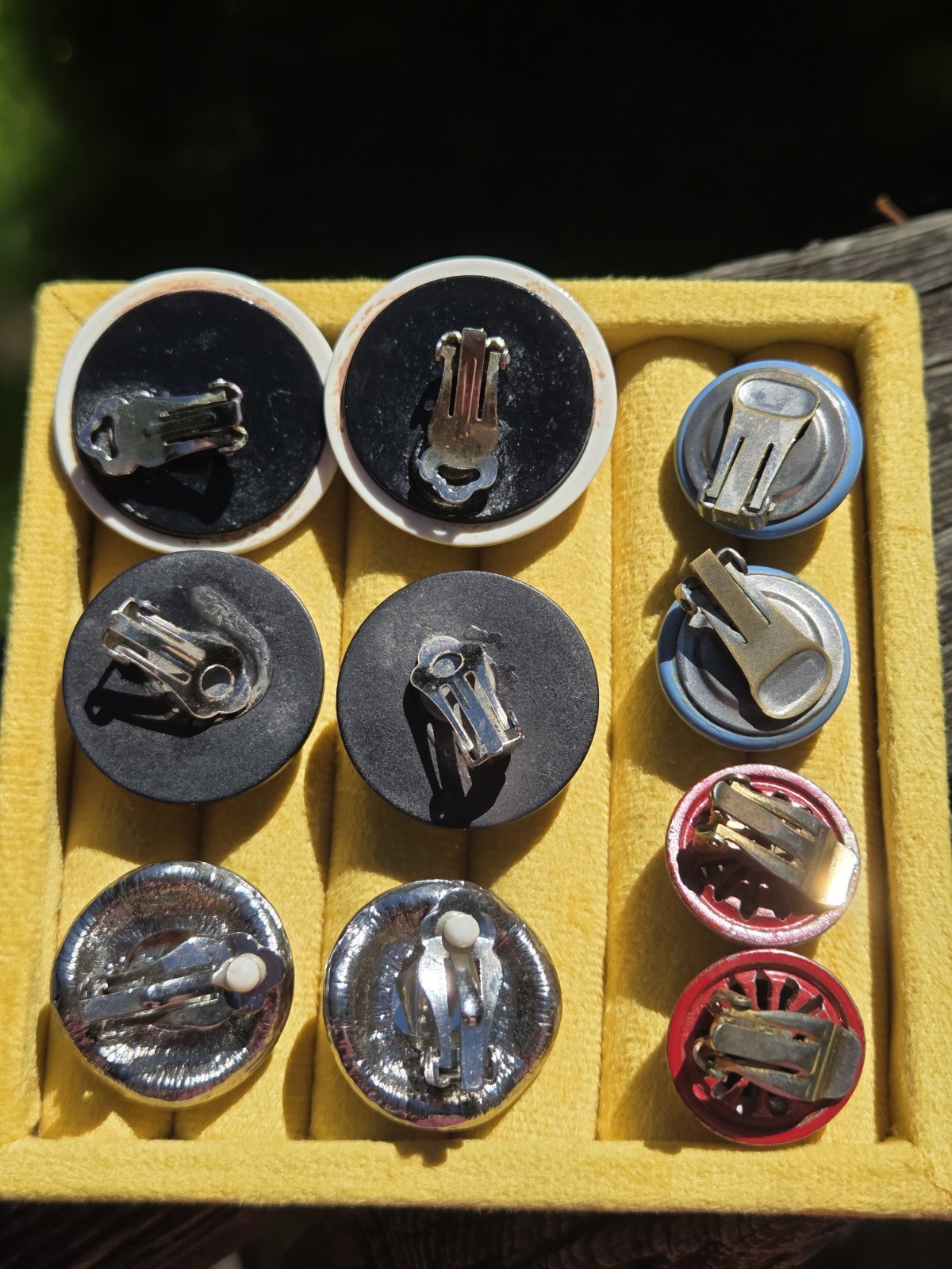 Vintage Clip On Earrings Lot Bold Chunky 60s 70s 80s Rivoli Enamel
