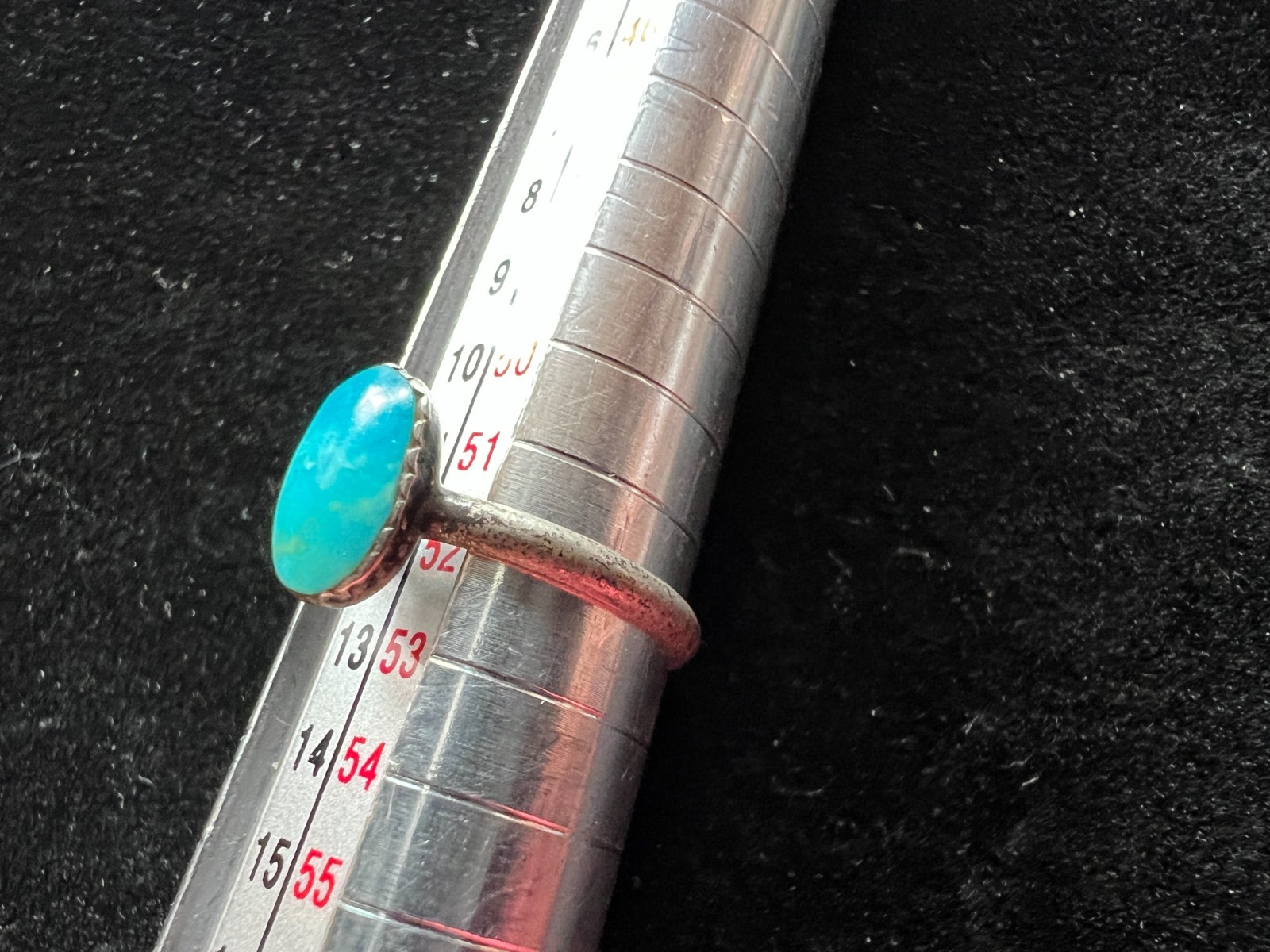 Vintage Sterling Silver 925 South Western Small Oval Turquoise Ring Size 6