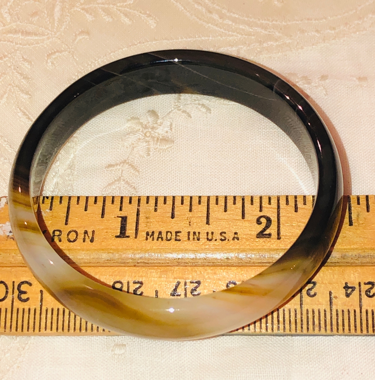 Natural Banded Agate Bangle Bracelet Hand-Carved For Baby Child Small Adult