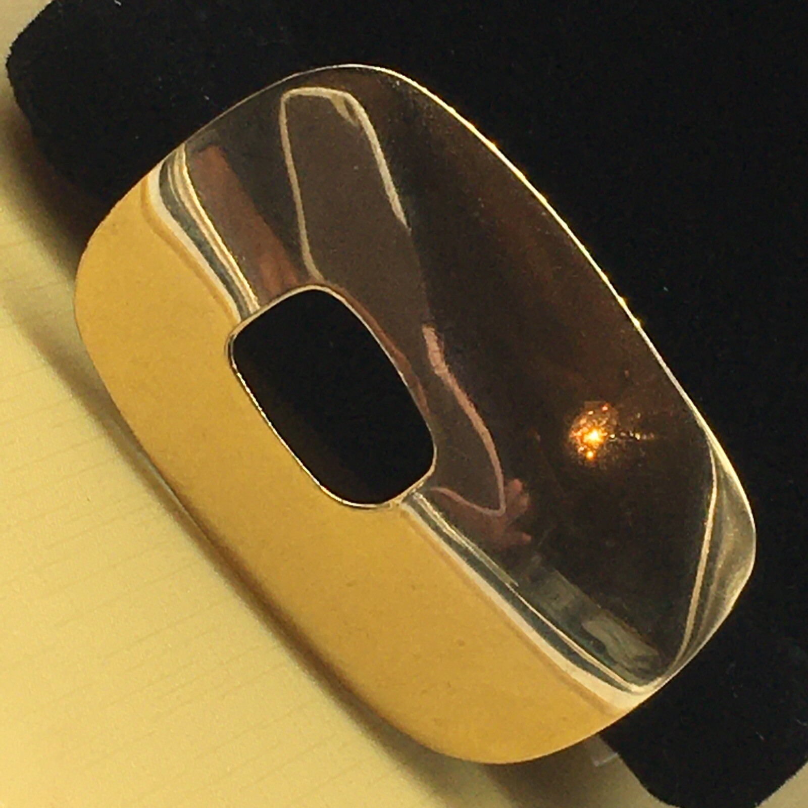 Capsule Modernist Style Brooch Gold Tone 2″