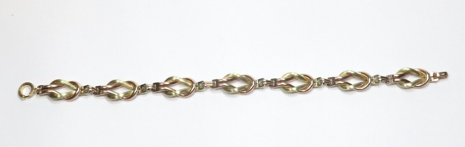 Antique 1940’s Link Bracelet 10 Karat Rose Green Gold 9 1/4″ Length .417″ Width