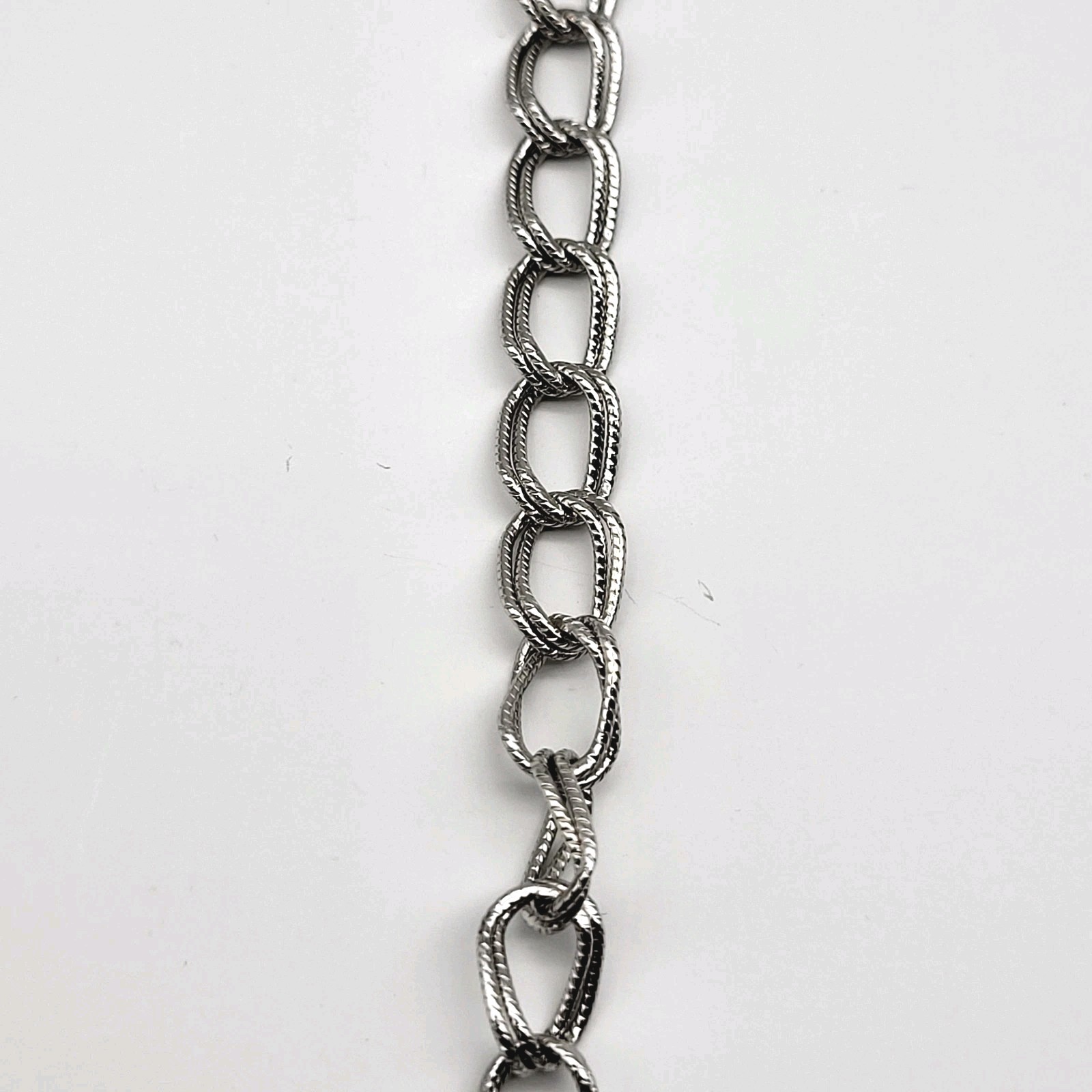 Vintage BEAU Double Link Starter Charm Bracelet Signed Sterling Silver 7.25″