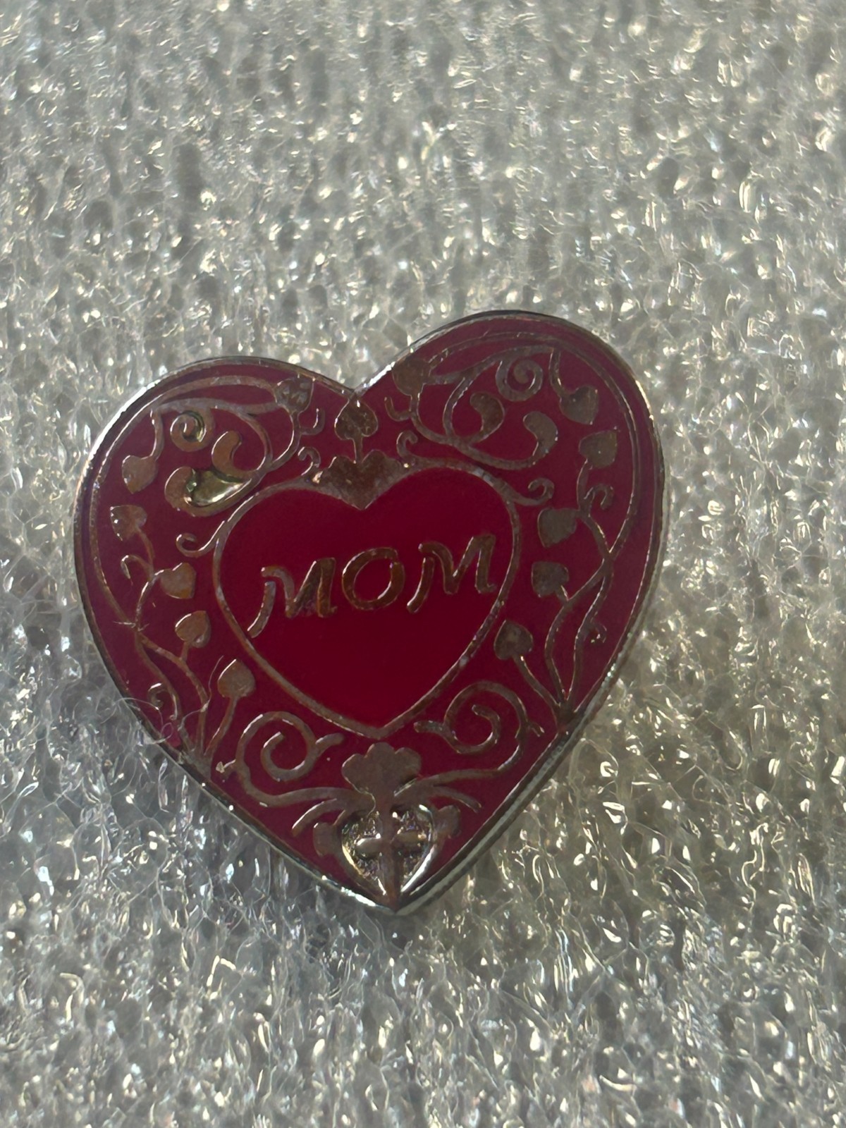 Valley Casting – Mom- Pink Heart with a Cross Lapel Pin P-269