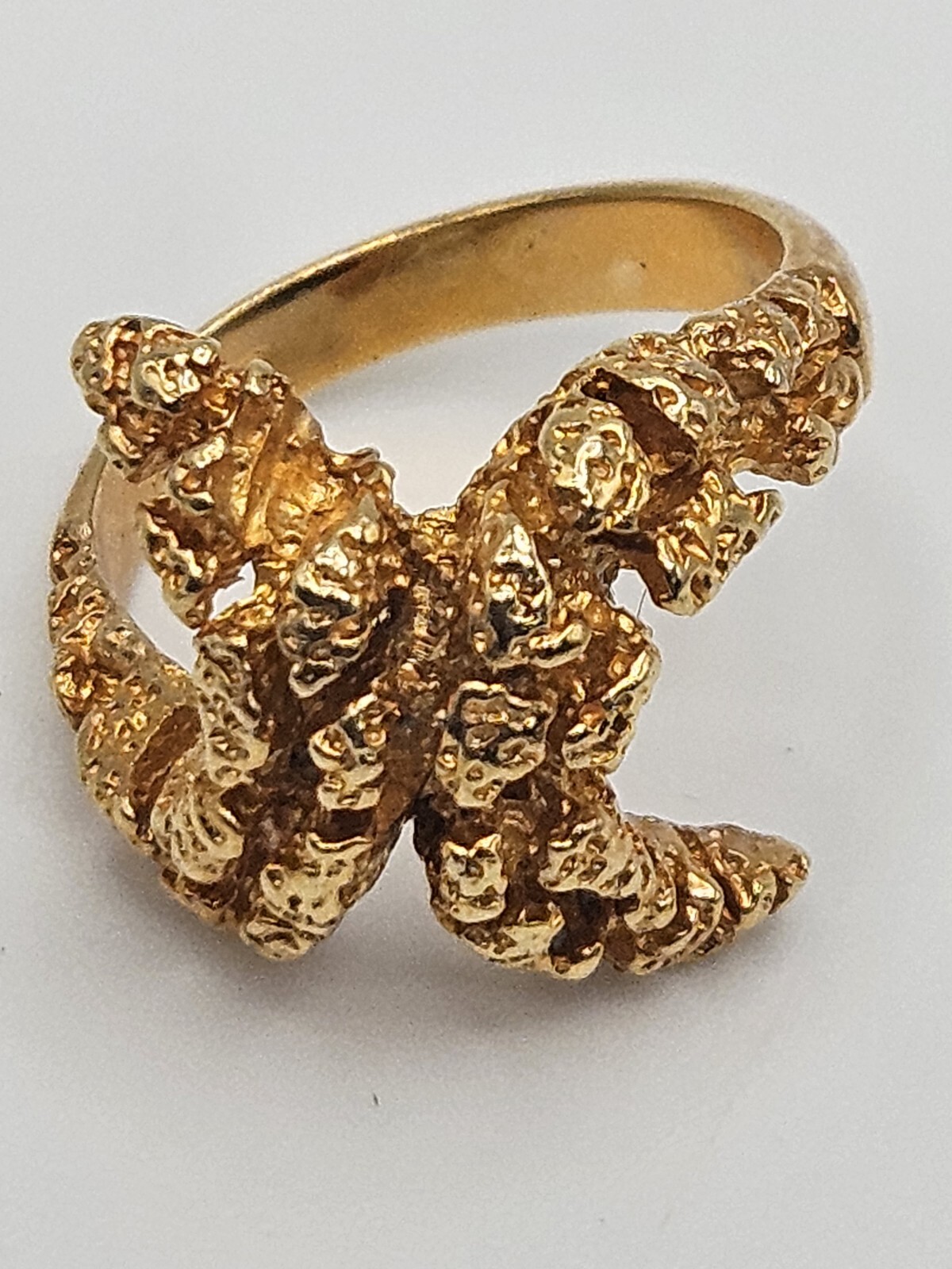 Vintage Modernist Gold Tone Finish Over Brass Petite Ring Size 6