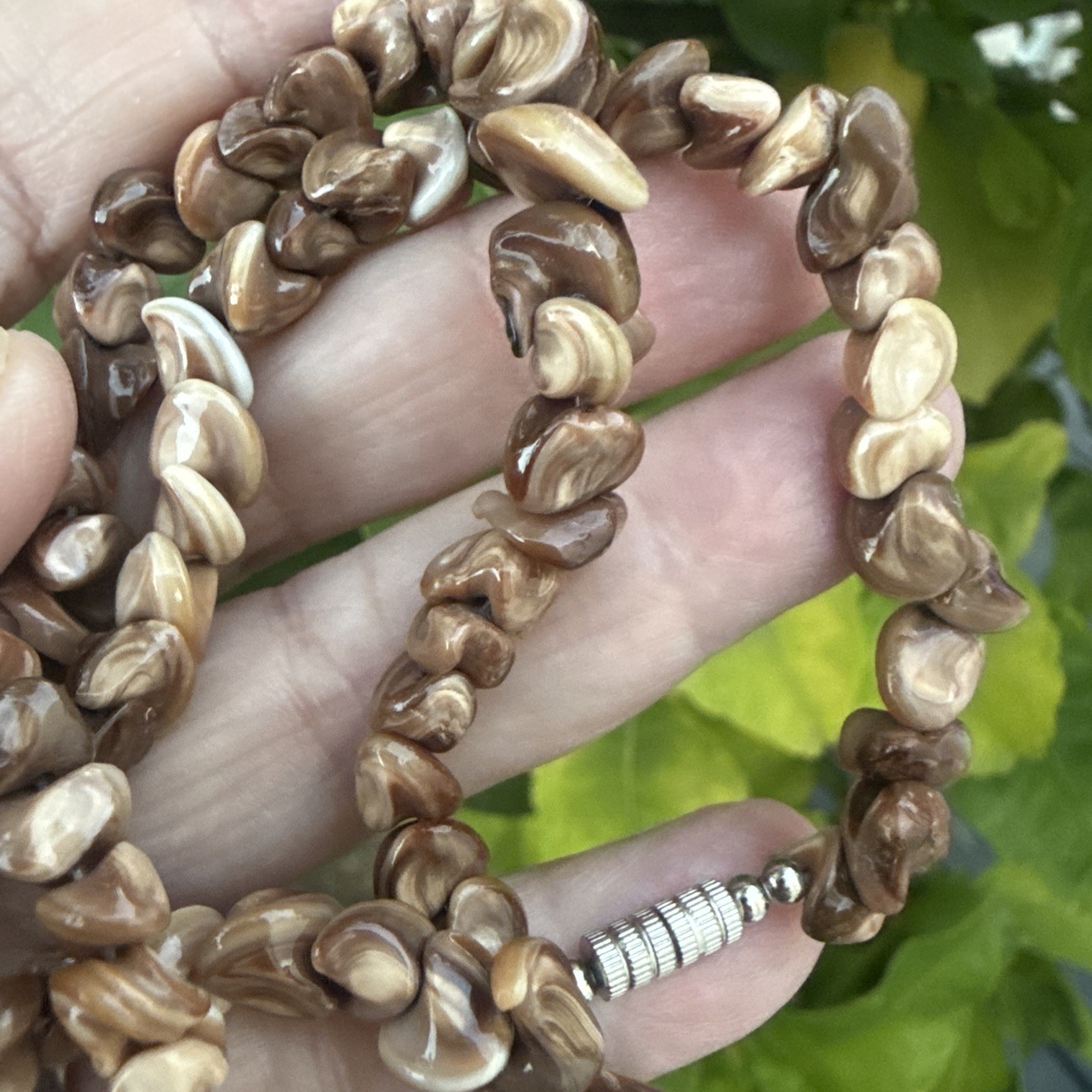 Vintage Shell Beads And Shell Pendant