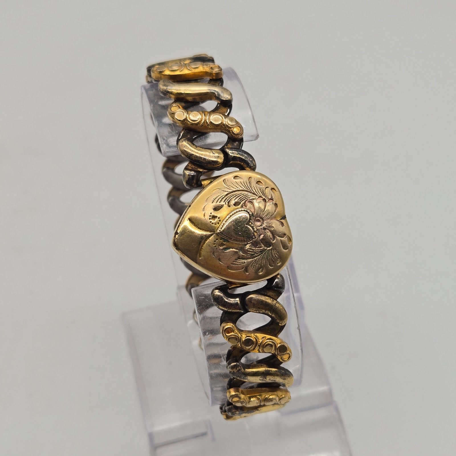 Vintage Co-Star 10k Gold-Filled Sweetheart Expansion Bracelet Stretch Heart