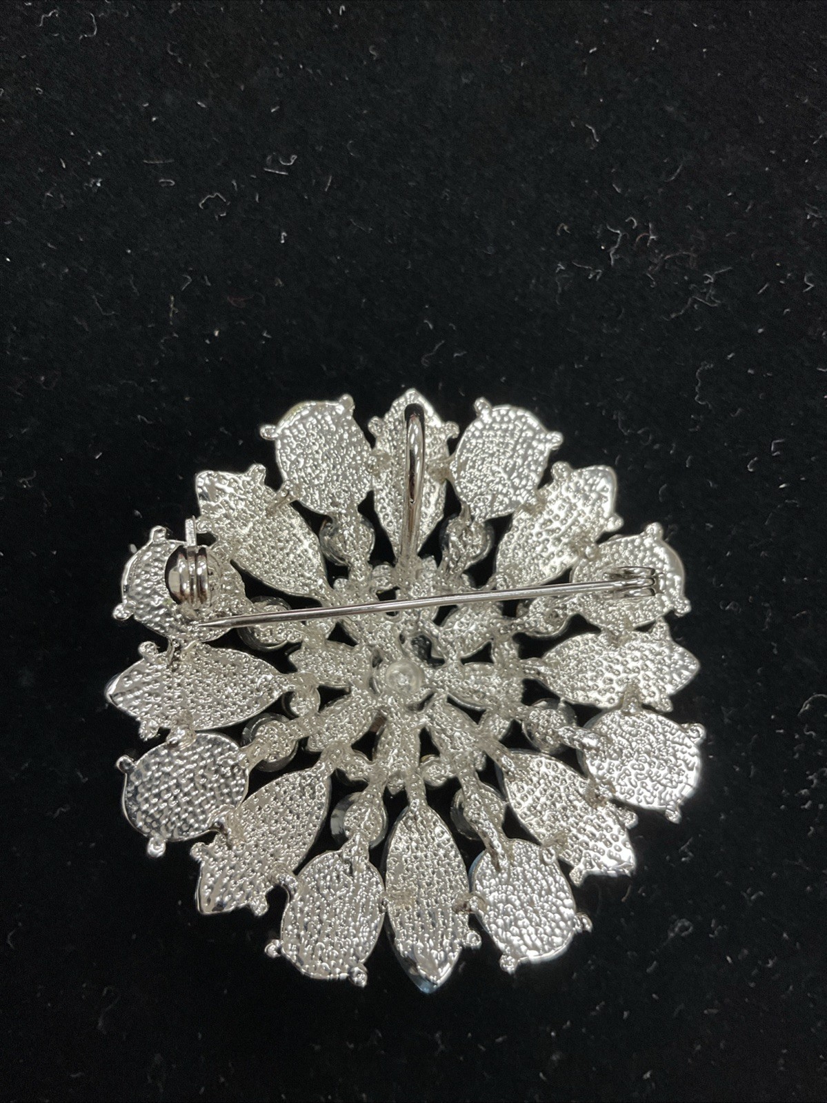 Vintage 1960’s Stunning Large Blue Tones Floral Spray Brooch Pin