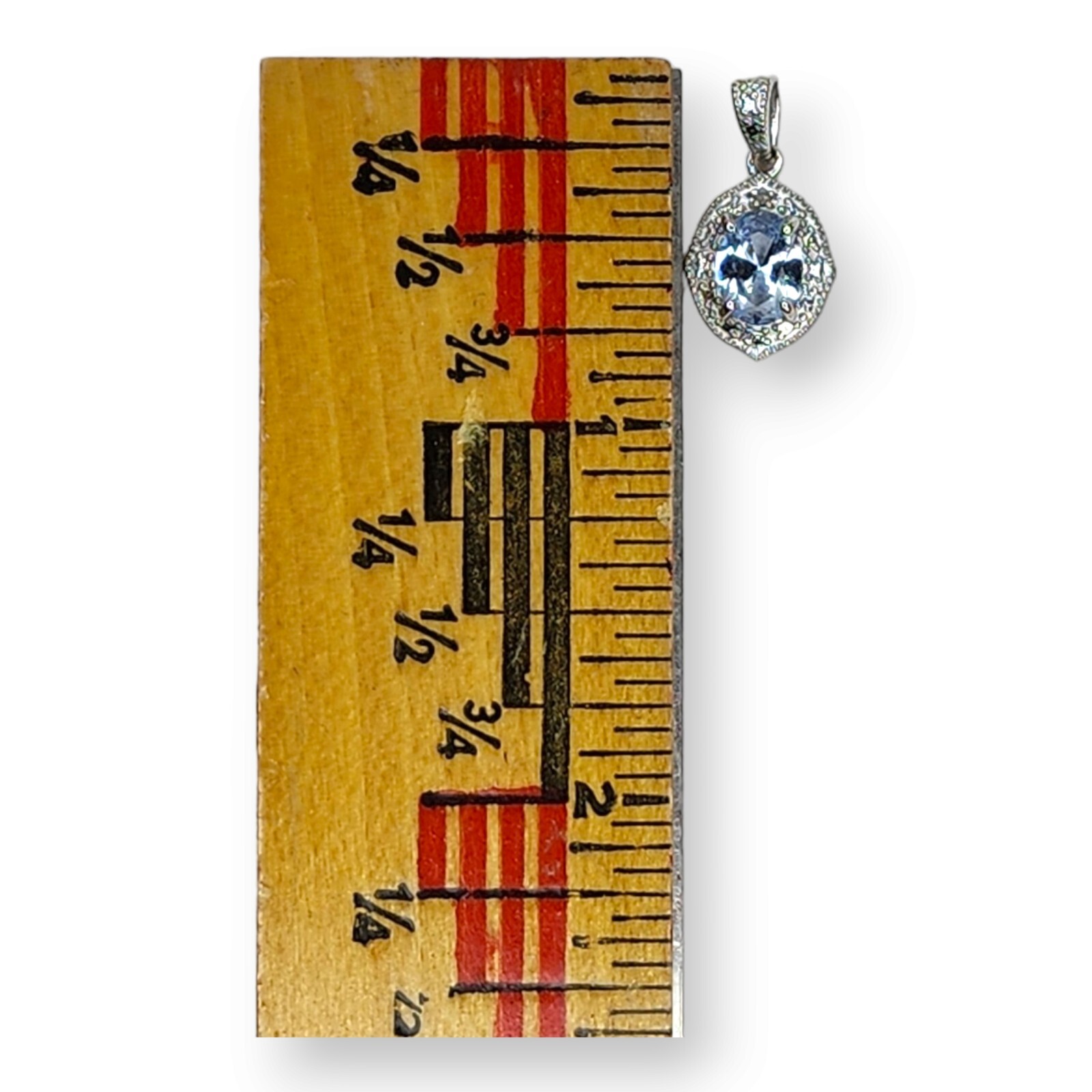 Sterling Silver 925 Faceted Clear Topaz Pendant