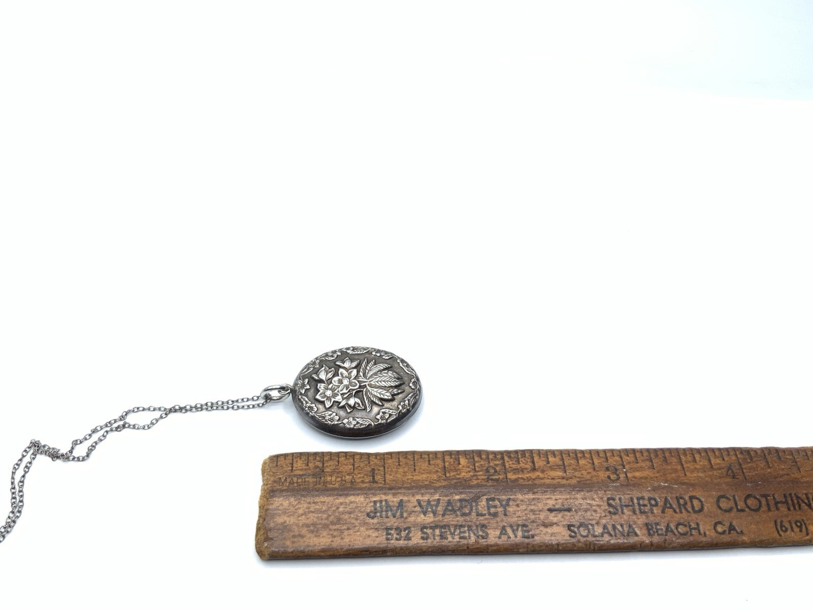 Vintage Sterling Silver 1978 Franklin Mint Flower Puffed Pendant 16” Necklace