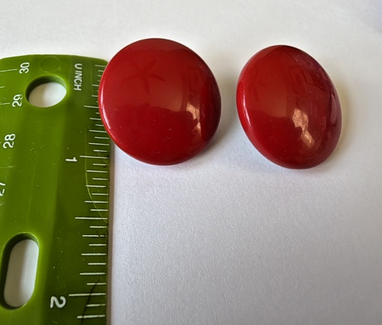 LOT OF 6 VTG PIERCED EARRINGS ACRYLIC RED PURPLE PINK MAUVE