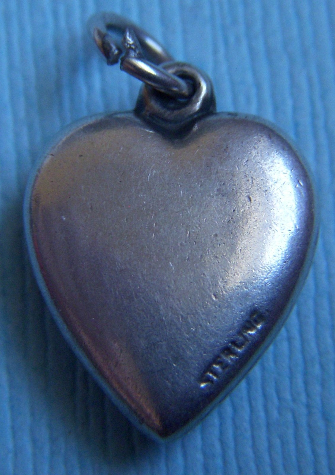 Vintage enamel hearts and flower puffy heart sterling charm