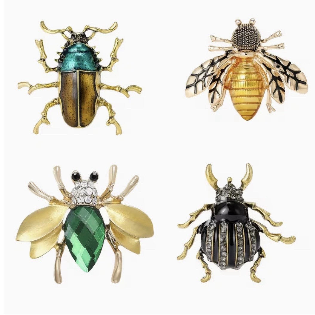 Set Of Chic Bug Brooches