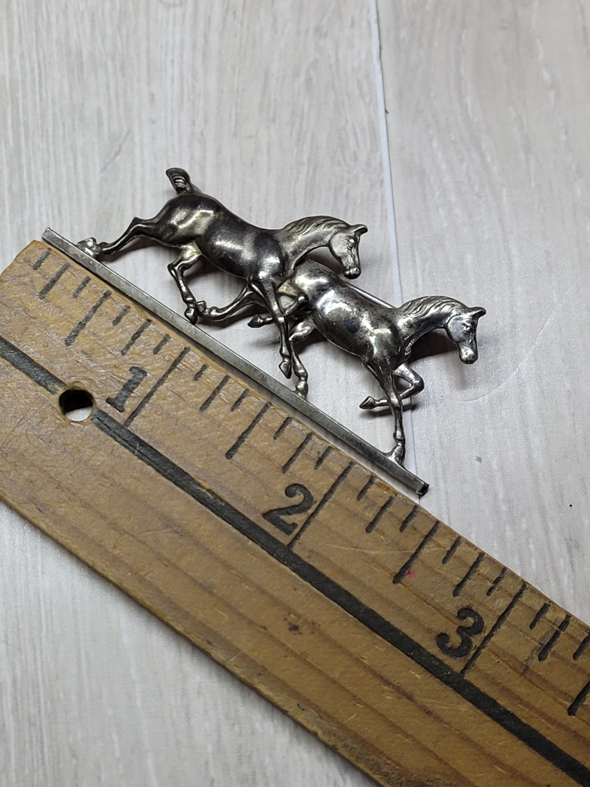 Vintage Sterling Silver Running Horse Brooch 925 Equestrian Pin Tested 6g