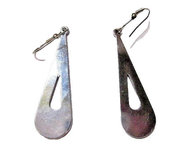PAUA SHELL INLAID LONG GYPSY BOHO PIERCED EARRINGS