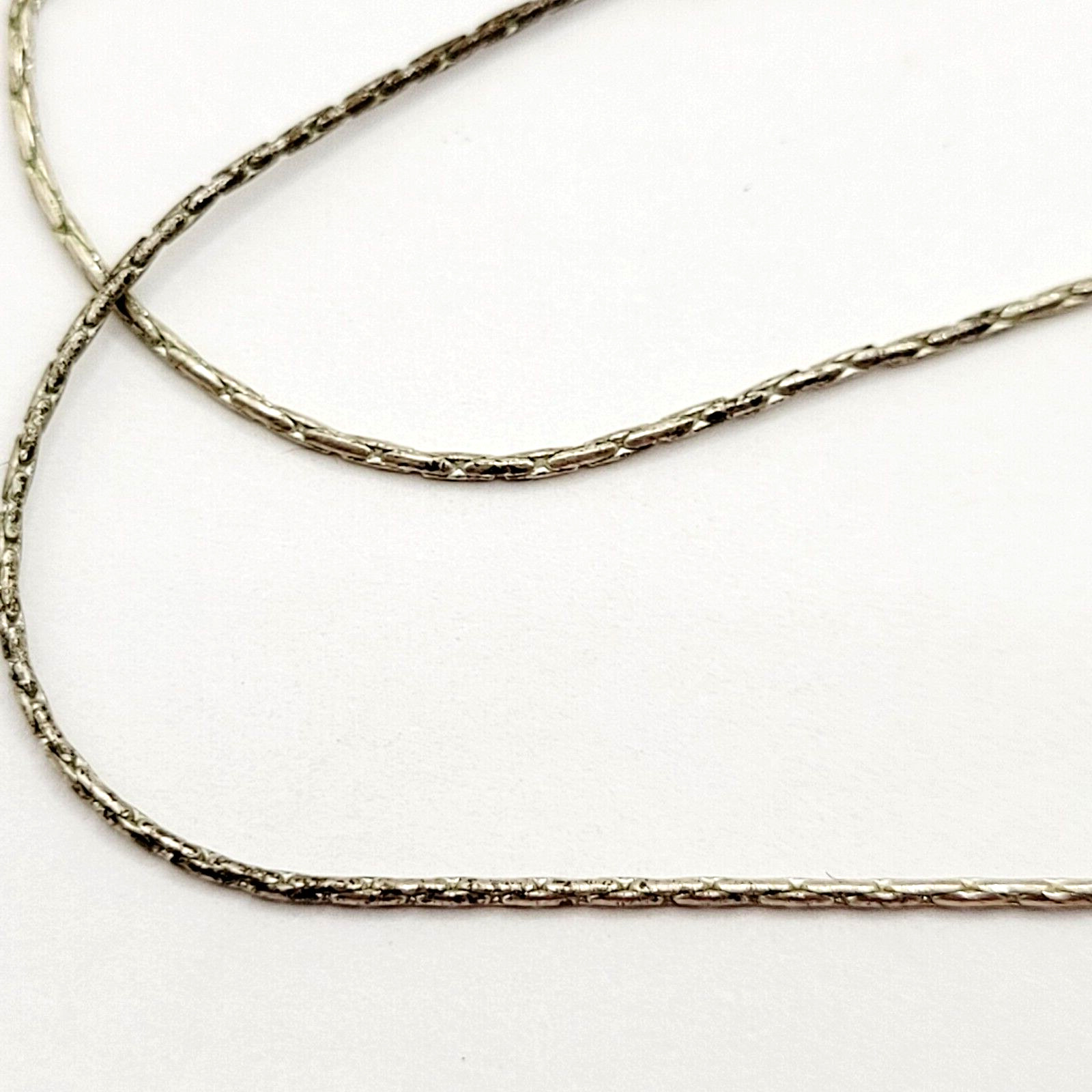 Chunky Mother of Pearl Shell Bead Neutral Color Silver Tone Chain Vtg Necklace
