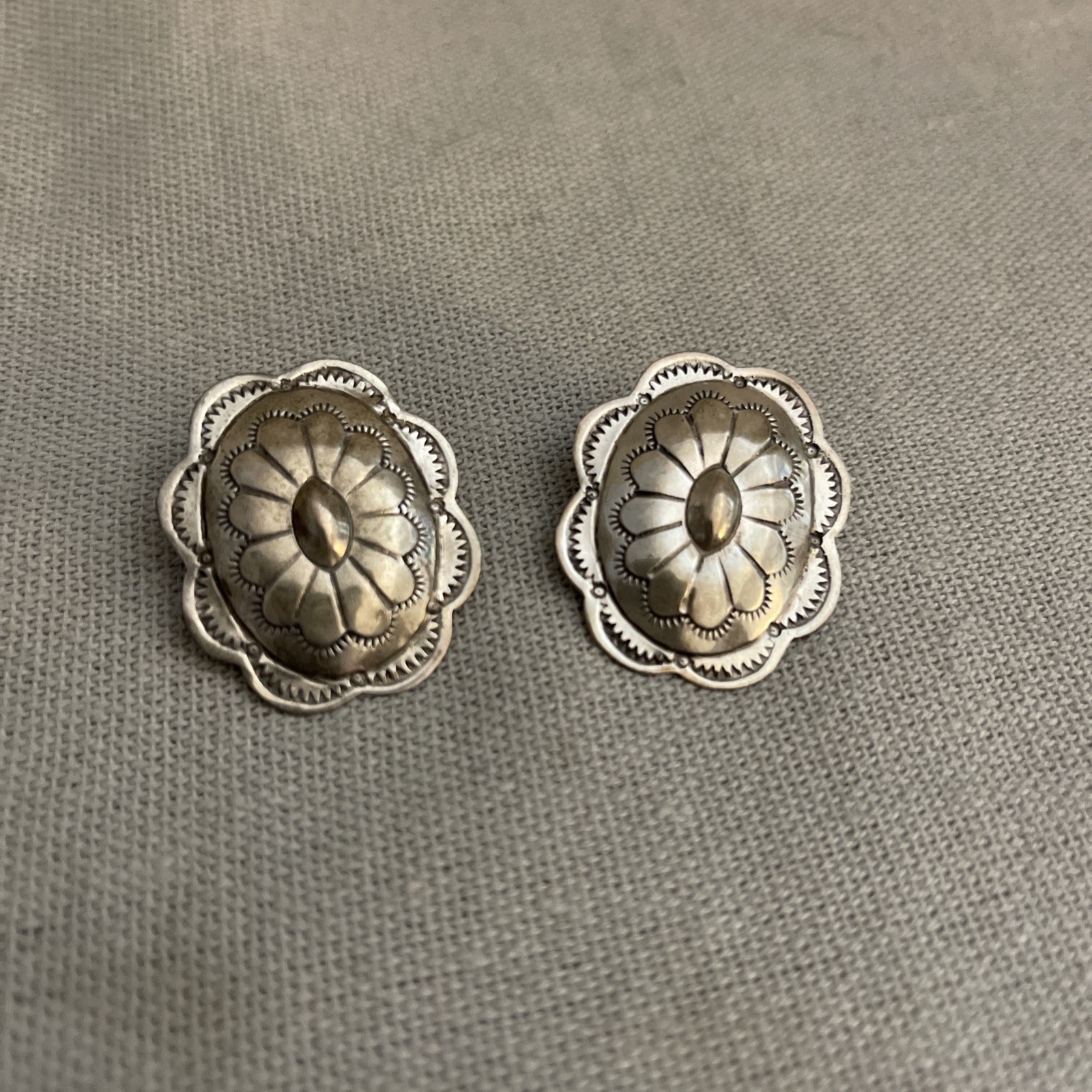 VTG Silver Earrings Post Style South Western