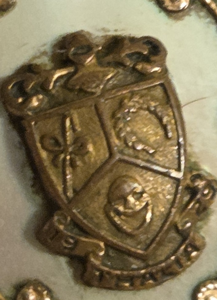 Antique 1929 Fraternity Sorority Pendant MOP Necklace GF 16″ Delicate Chain