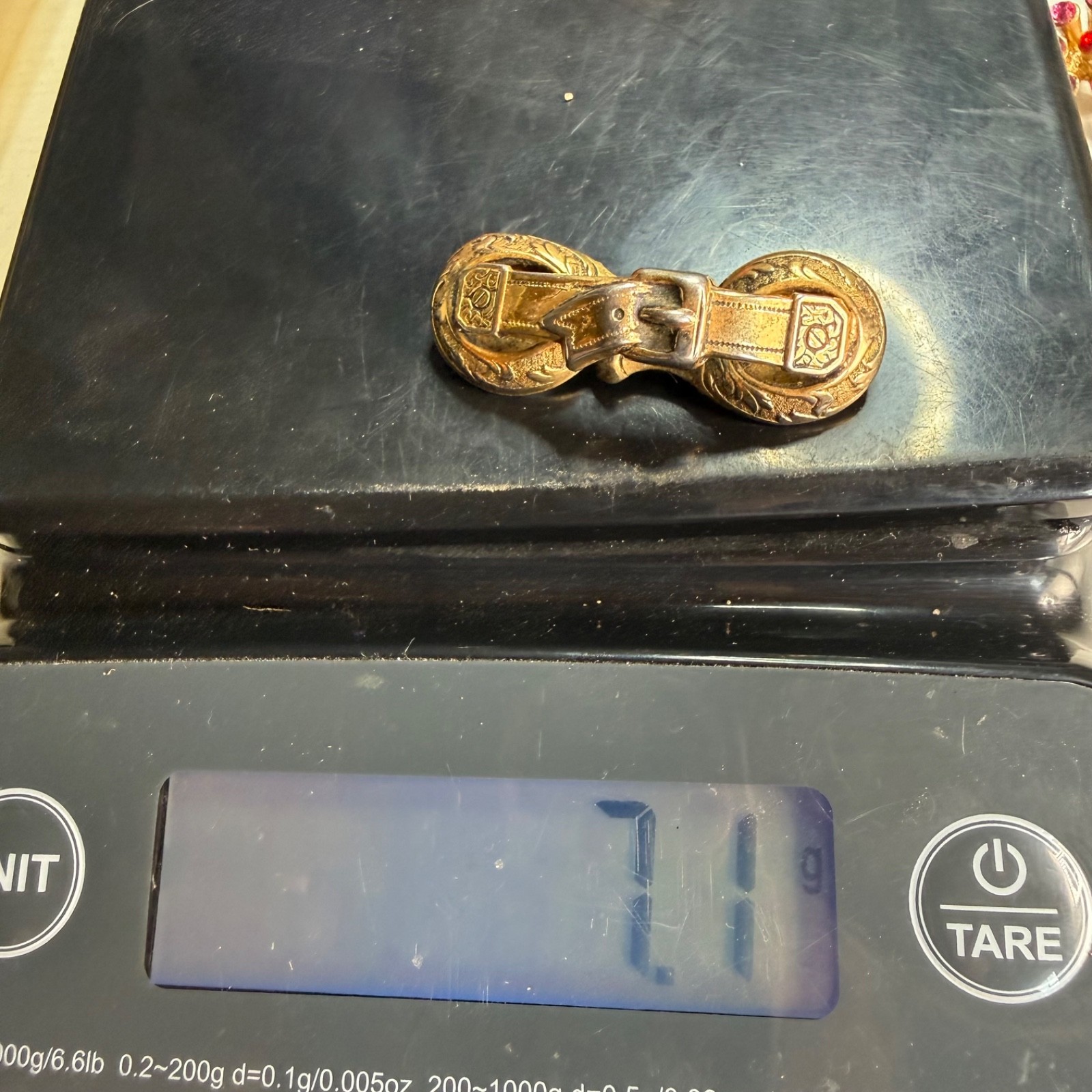 Vintage Gold Filled Brooch Victorian Revival Buckle
