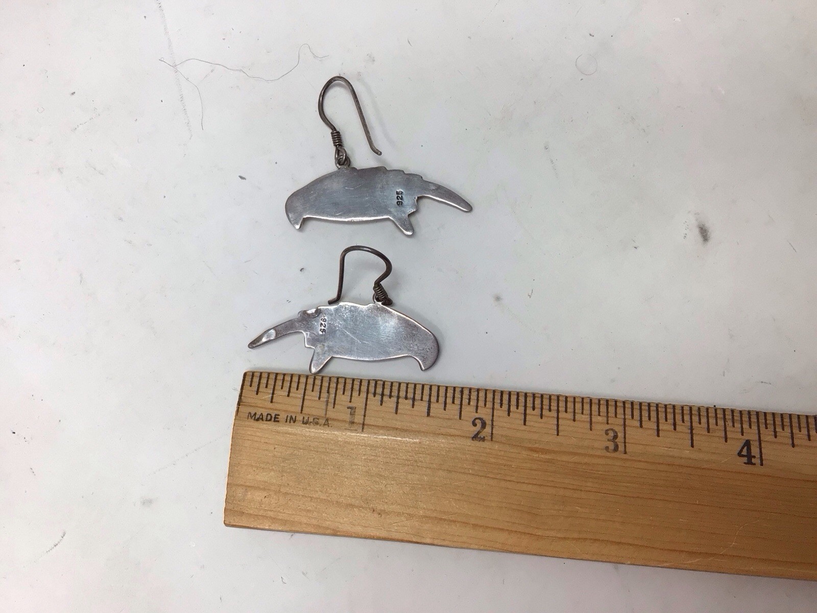 VINTAGE PARROT STERLING SILVER EARRINGS 3-D On Wires